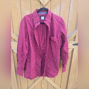 Trevon Brazile Wrangler Relentless Long Sleeve Cowboy Shirt Plaid Mens Size L